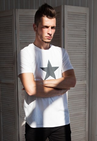ABSTRACT MINIMALIST STAR T SHIRT SKATER RETRO GEOMETRIC RAD