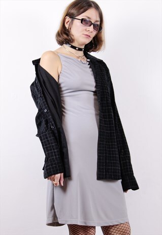 Y2K BLACK CORDUROY GRID SHIRT