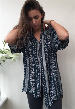 PATTERNED OVERSIZED RETRO VINTAGE UNISEX FESTIVAL SHIRT