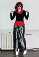 Vintage Y2K sexy layered shirt & jumper top in black / red