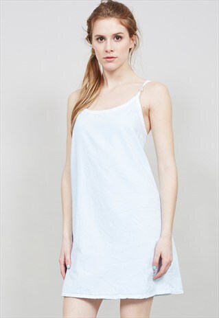 VINTAGE 90'S BABY BLUE SLIP MINI DRESS