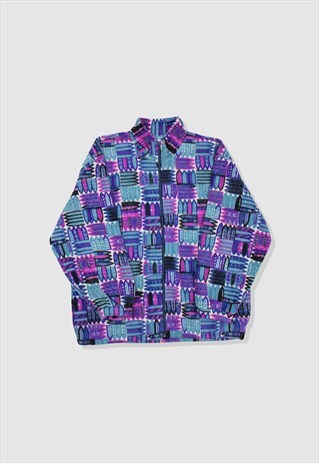 VINTAGE 90S CRAZY ABSTRACT PATTERN FLEECE