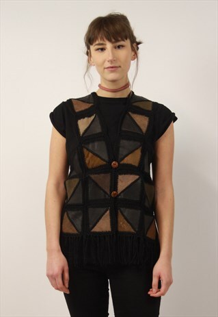 VINTAGE SUEDE FESTIVAL WAISTCOAT