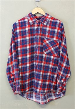 Vintage Flannel Check Shirt Multicolour Long Sleeve 90s