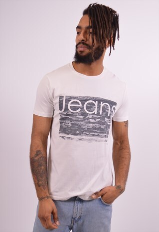 CALVIN KLEIN MENS VINTAGE T-SHIRT TOP XL WHITE 90S