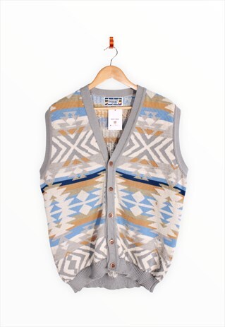 MISSONI KNITTED BUTTON UP VEST XL