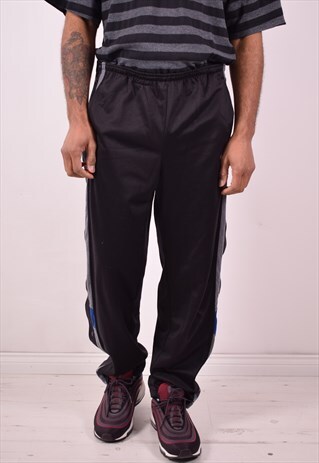 FILA MENS VINTAGE TRACKSUIT TROUSERS W40 L29 BLACK 90S