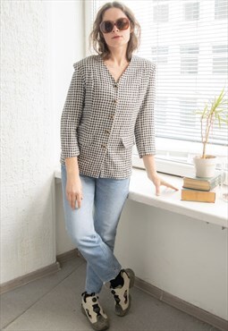 Vintage 80's Black/White Checked Blazer
