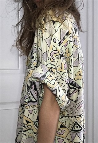 PATTERNED OVERSIZED RETRO VINTAGE UNISEX FESTIVAL SHIRT