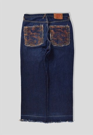 Vintage Japanese RMC Embroidered Denim Jeans in Blue