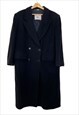 Navy blue vintage Burberry coat, Burberry women's wool coat.