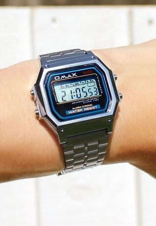 Omax Silver Digital Watch