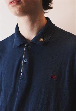 VINTAGE BURBERRY LONG SLEEVE POLO SHIRT TOP