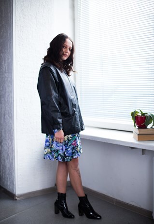 VINTAGE 80'S BLACK HIGH COLLAR JACKET