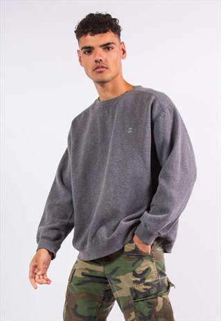 VINTAGE GREY STARTER SWEATSHIRT 90'S CREW NECK SWEATER