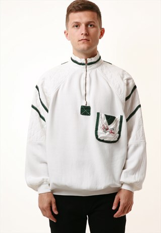 90S ITALIAN VINTAGE CHEWAN 1/4 ZIP COTTON JUMPER 16043