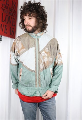 VINTAGE 90'S CRAZY SHELL RAVE FESTIVAL JACKET ,MEDIUM