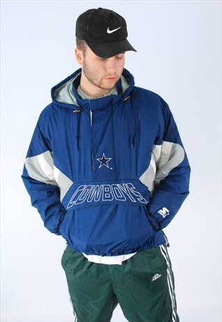 NFL DALLAS COWBOYS 90S VINTAGE HALF-ZIP SPORTS JACKET