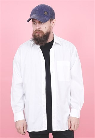 VINTAGE PLAIN WHITE SHIRT /R12462