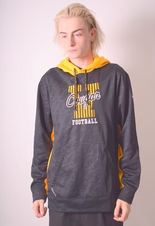 NIKE MENS VINTAGE HOODIE JUMPER XL BLACK 90S