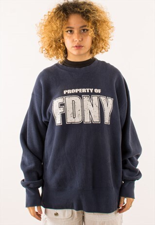 VINTAGE NAVY FDNY CREWNECK SWEATSHIRT