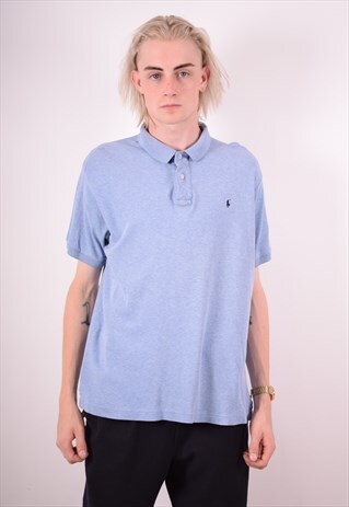 POLO RALPH LAUREN MENS VINTAGE POLO SHIRT XL BLUE 90S
