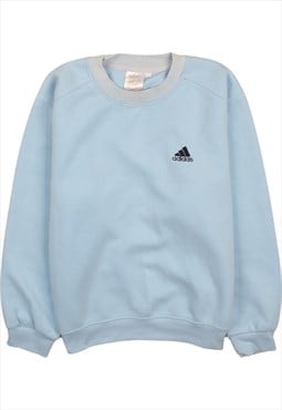 Vintage 90's Adidas Sweatshirt Heavyweight Crew Neck Blue