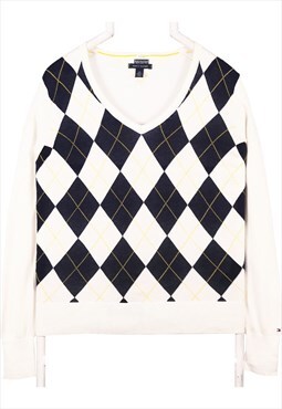 Vintage 90's Tommy Hilfiger Jumper / Sweater Knitted V Neck