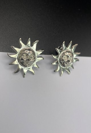 Vintage Earrings Sunshine Silver 