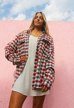 Check Flannel Shirt in Red & White