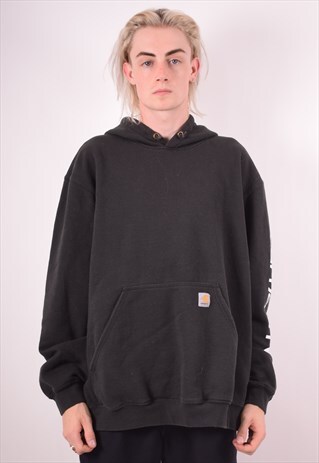 CARHARTT MENS VINTAGE HOODIE JUMPER XL BLACK 90S