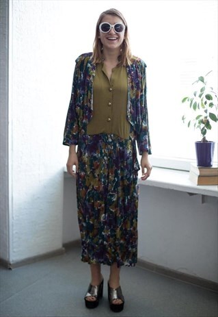VINTAGE 90'S MULTI COLOUR LONG SLEEVED JUMPSUIT