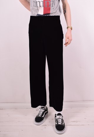 EMPORIO ARMANI MENS VINTAGE TROUSERS W35 L28 BLACK 90S