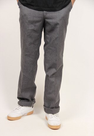 VINTAGE GREY STRIPE TROUSERS