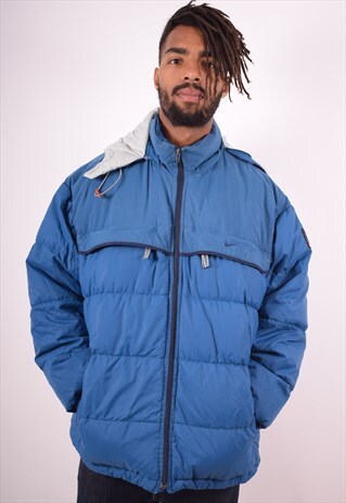 NIKE MENS VINTAGE PADDED JACKET LARGE TURQUOISE 90S