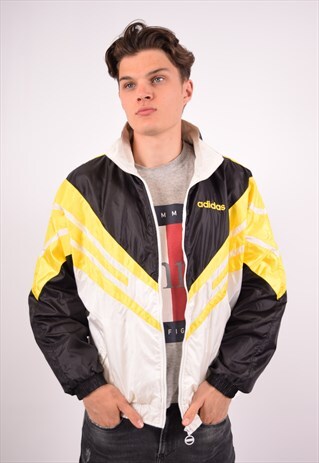 VINTAGE ADIDAS TRACKSUIT TOP JACKET YELLOW