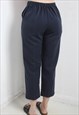 VINTAGE Y2K HIGH RISE CROPPED TROUSERS BLUE