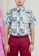 VINTAGE PRINTED SHIRT IN GEOMETRIC PATTERN