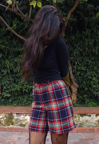 VINTAGE WOOL CHECKED SHORTS
