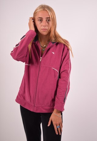 VINTAGE DIADORA TRACKSUIT TOP JACKET PURPLE