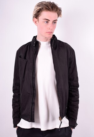 PUMA MENS VINTAGE JACKET SMALL BLACK 90'S