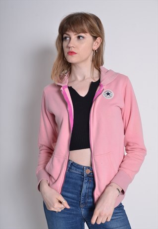 VINTAGE CONVERSE ZIP UP HOODIE PINK