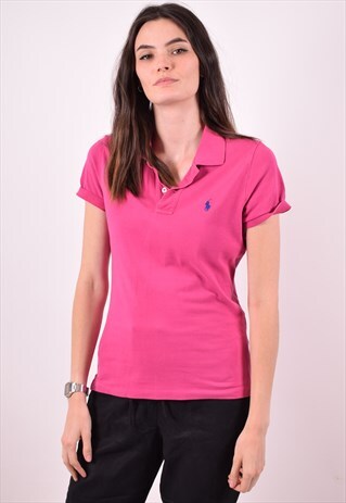 RALPH LAUREN WOMENS VINTAGE POLO SHIRT LARGE PURPLE 90S