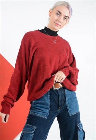 IZOD JUMPER IN RED WITH LOGO.