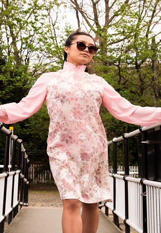 FLORAL SEMI SHEER DRESS