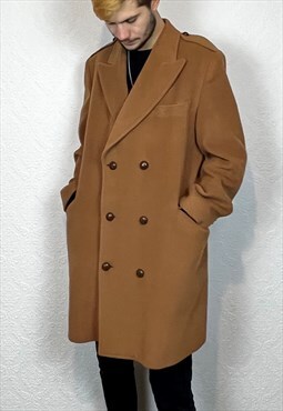 Vintage 1986 Burberrys Brown Wool Coat