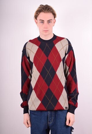 PAUL & SHARK MENS VINTAGE JUMPER SWEATER LARGE MULTI 90S