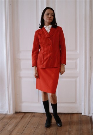 VINTAGE 90'S RED STRIPED WOOL JACKET