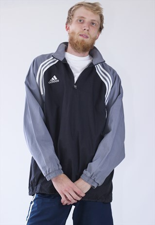 90S VINTAGE MENS ADIDAS HALF ZIP ANORAK WINDBREAKER JACKET