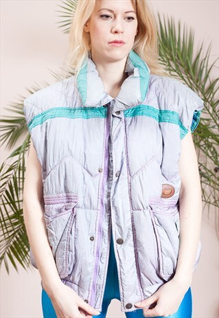 VINTAGE, TOTALLY 80S OVERSIZED ONE SIZE QUILTED GILET